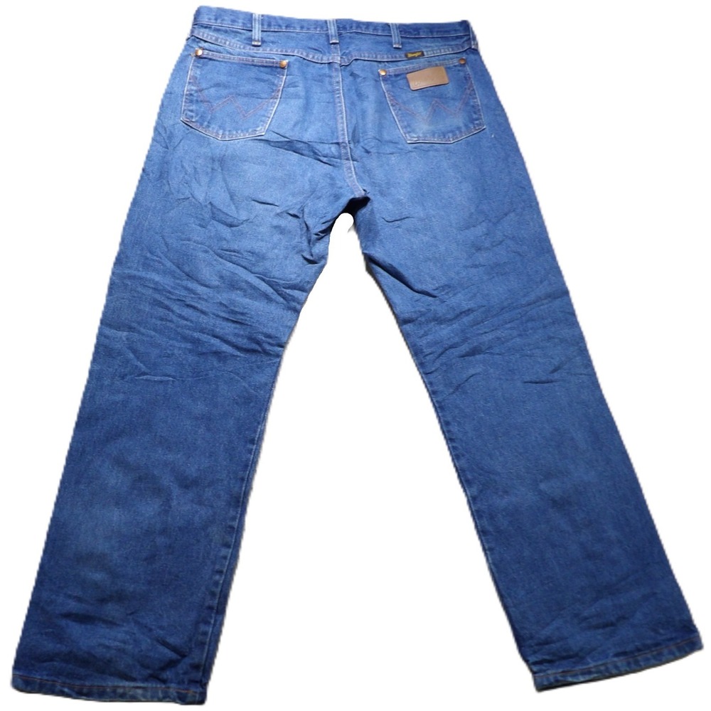 VTG 90s Wrangler 13MWZ USA Denim Jeans Men W36x30 Blue Workwear Rodeo Cowboy Cut
